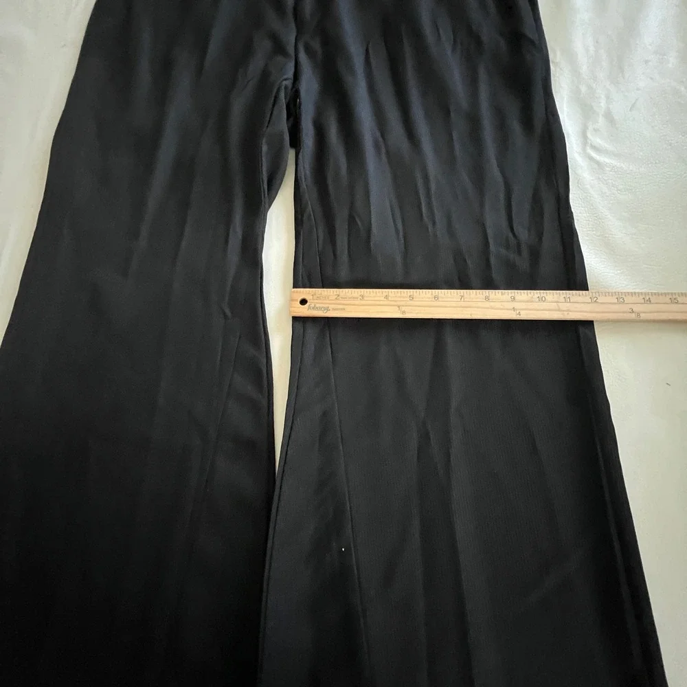 Sean John Suit Coat Pants 2 pc 48L 42W Black Stretch Raw Hem Legs Altered Wide